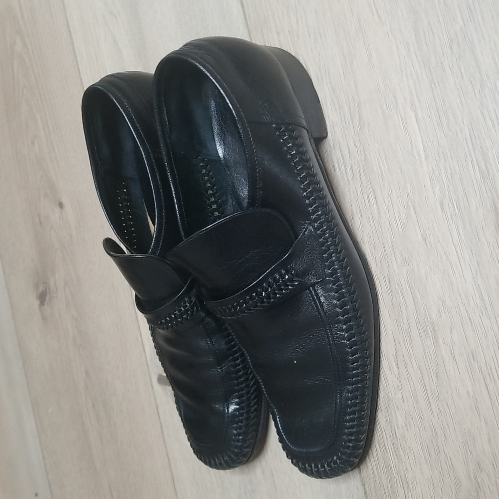 Idlers by Florsheim mens black leather Vintage loafers sz 101/2